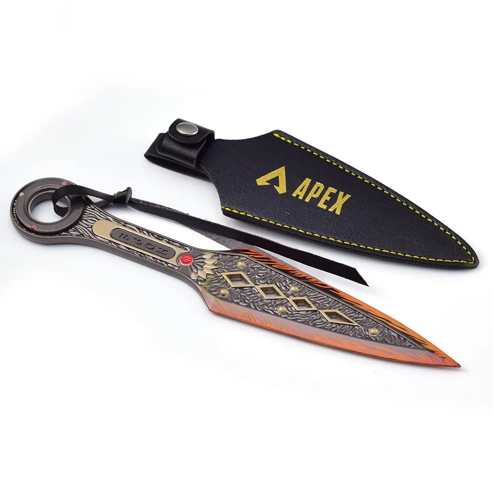 22cm kunai apex arma lendas herança wraith faca sem cortes periféricos rotativos liga de metal modelo chaveiro para meninos presente brinquedos