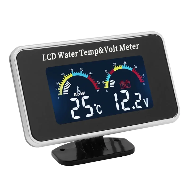 SUNRI-Two-In-One Temperatur Voltmeter Dual Display Wasser Temperatur Voltmeter Für Autos