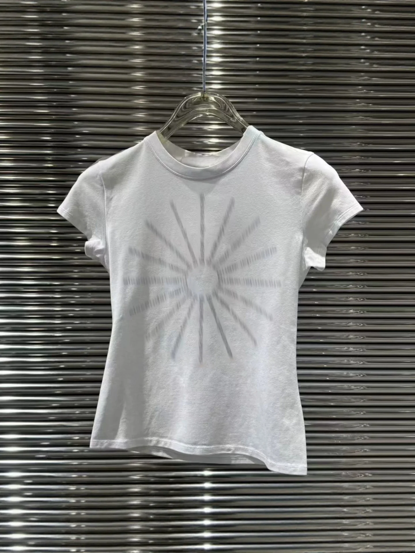 Slim Fit round Neck Sunflower T-Shirt Women's Casual Short Sleeve Top Diamond Heat Treatment Versatile Design Breathable Summer
