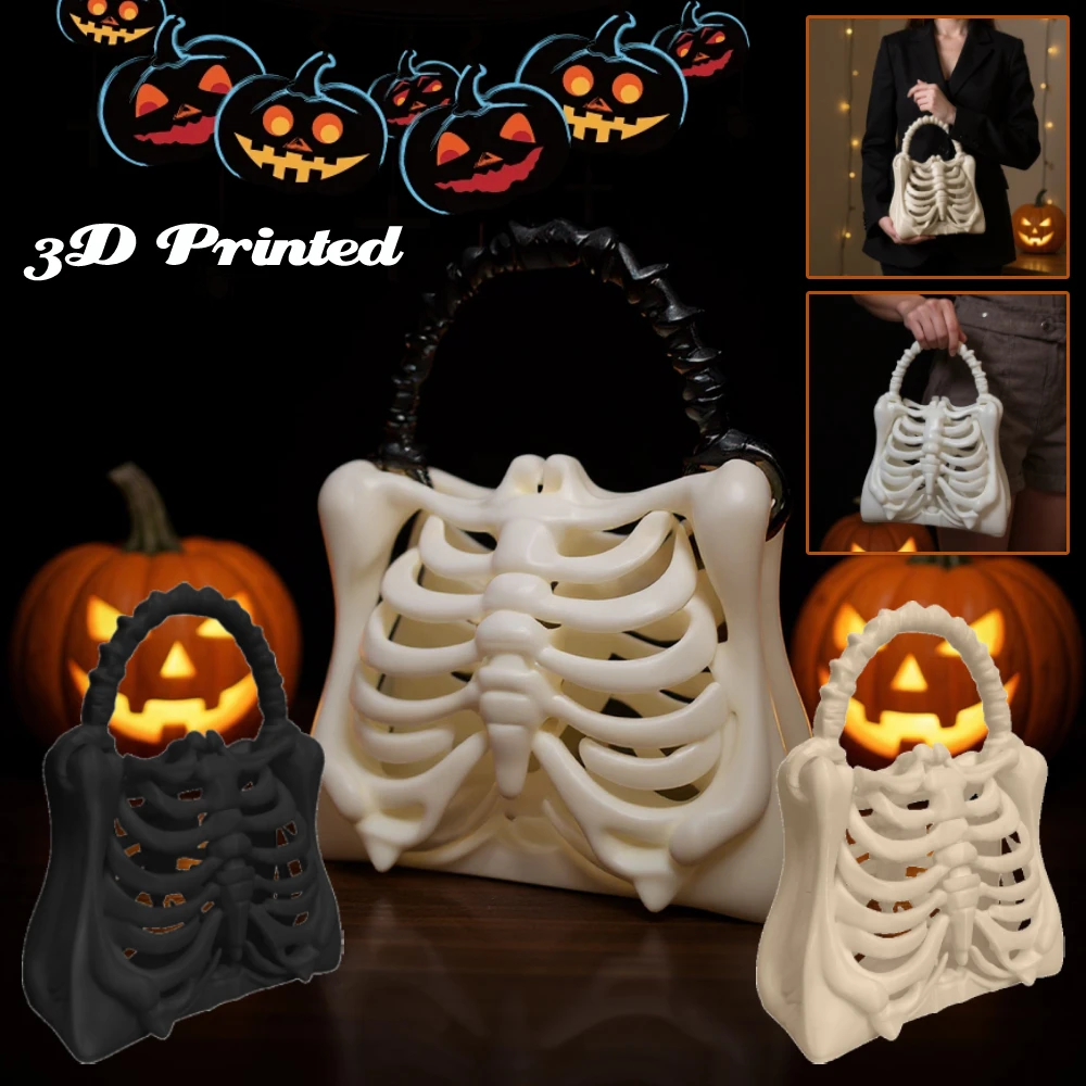 هالوين الجمجمة حقيبة الشرير الهيب هوب الرعب الهيكل العظمي حقيبة صغيرة محفظة ثلاثية الأبعاد مطبوعة الهيكل العظمي حقيبة الهدايا هالوين زي لوازم الحفلات