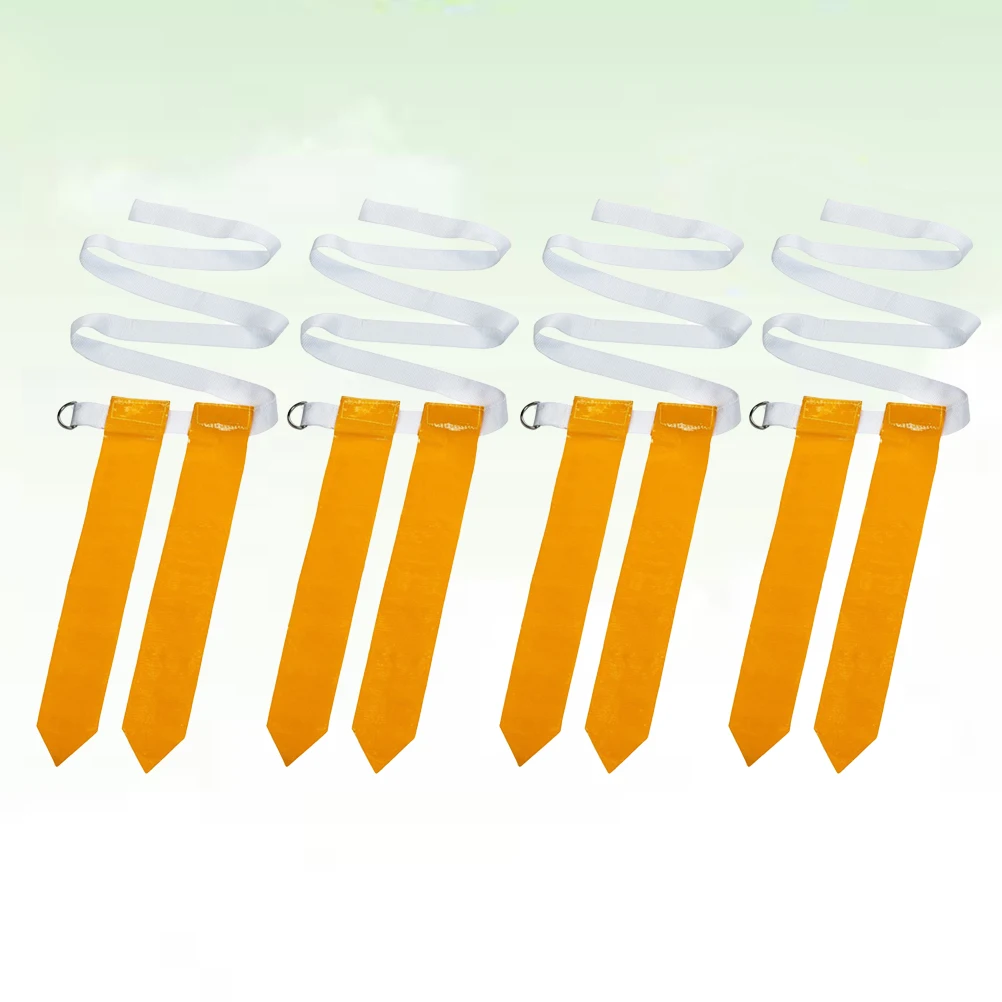 مجموعة حزام كرة القدم مكونة من 4 قطع من النايلون عالي التحمل مع أعلام للشباب لالتقاط ألعاب العلم في الهواء الطلق