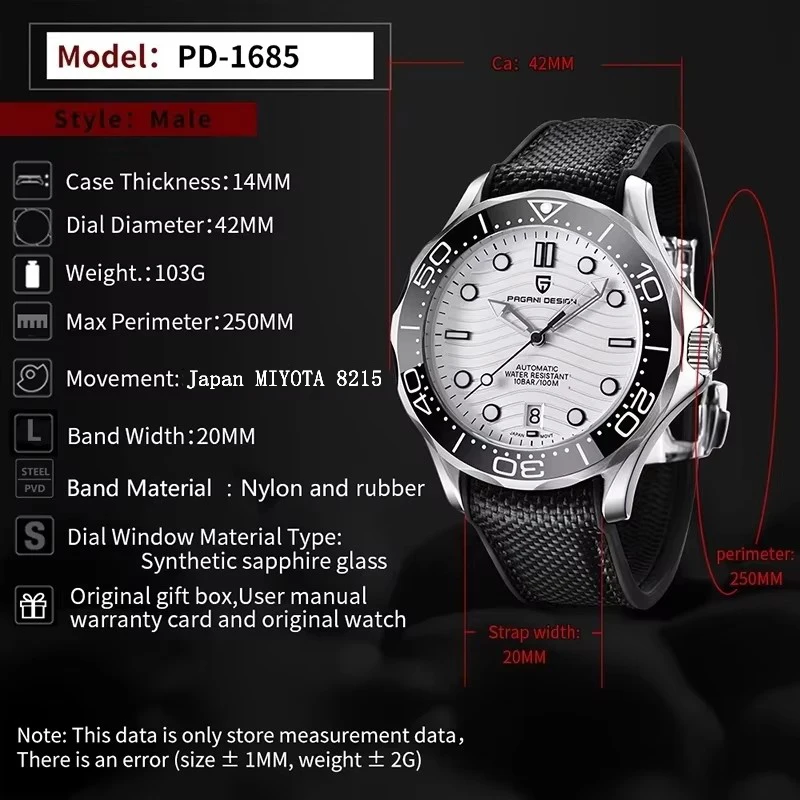 PAGANI DESIGN New 007 commander Men\'s Mechanical Watches Top Brand luxury Watch Men 100M Automatic Waterproof Sport Watch 2025