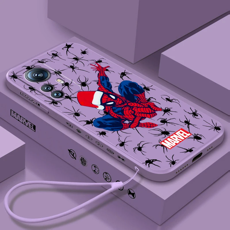 

Superhero Spider-man Liquid Left Rope For Xiaomi Mi 14 13T 13 12T 12 11T 11i 11 A3 10T 10 9 Pro Lite Ultra 5G TPU Phone Case