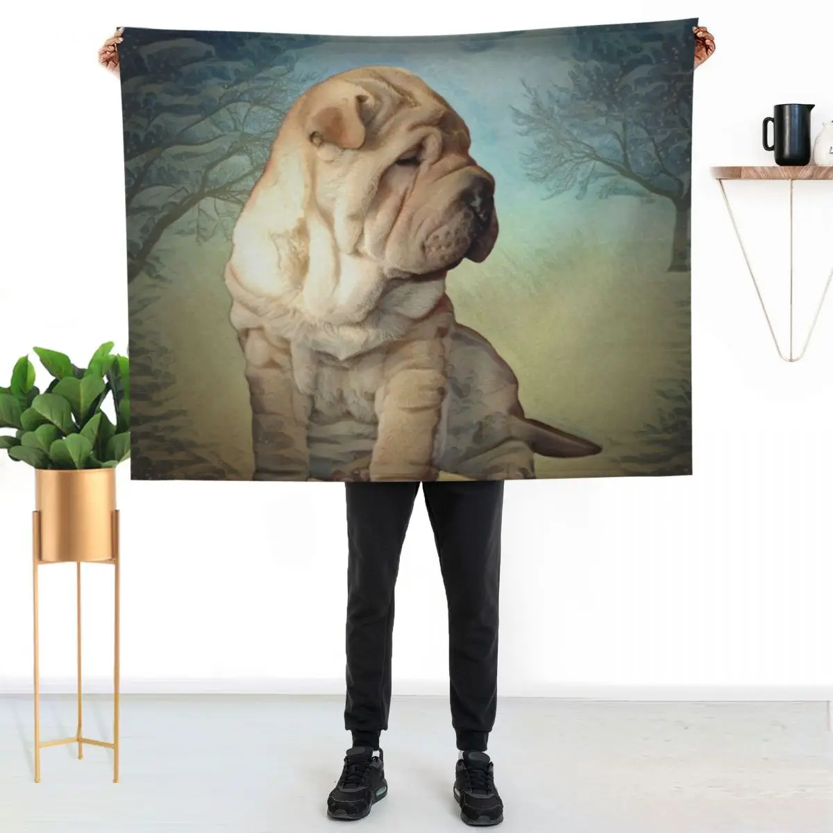 Shar Pei Puppy Throw Blanket Extra Large Throw Luxury St Luxury Designer Luxury Flannels Plaid Blankets