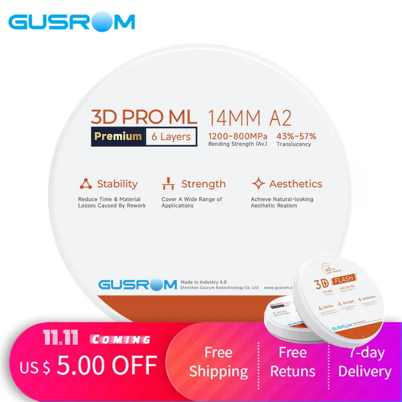 gusrom-dental-zirconia-block-3d-pro-ml-premium-98-16mm-a35-per-la-produzione-di-ponti-dentali-di-massa