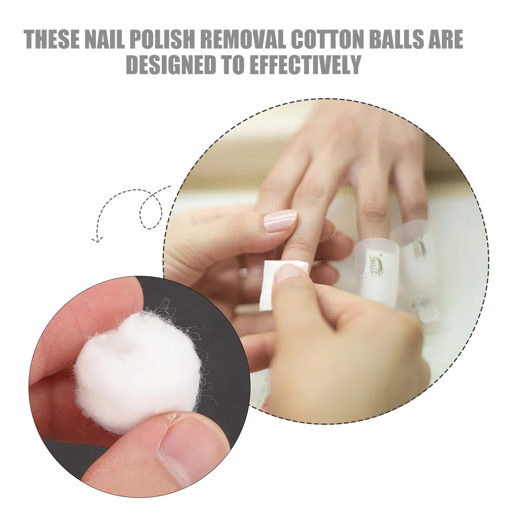 

3 Bags Nail Polish Removal Cotton Balls Soft Absorbent Effective Nail Gel Remover Tool for Home Salon Cotton Ball