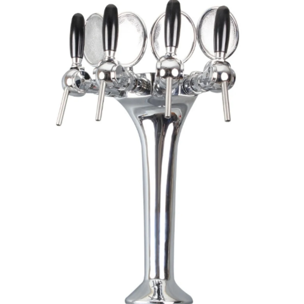 Serpentine shaped four hole silver wine column beer column