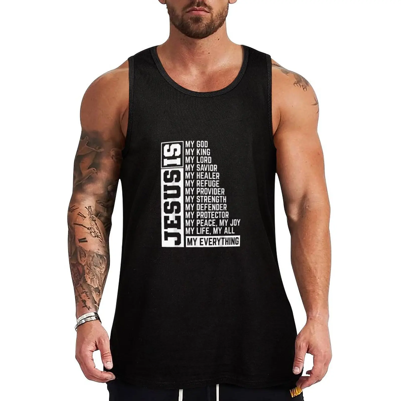 Faith Cross Christian Religious Jesus Lord Gift Jesus Tank Top Workout Gear Tank Top Sleeveless Gym Fitness Shirt