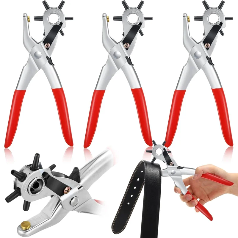 

ABJT-3 Упаковка Дырокол для ремня для кожи Дырокол для поделок Дырокол для ремня 6, Размер нескольких отверстий для вращающегося дырокола