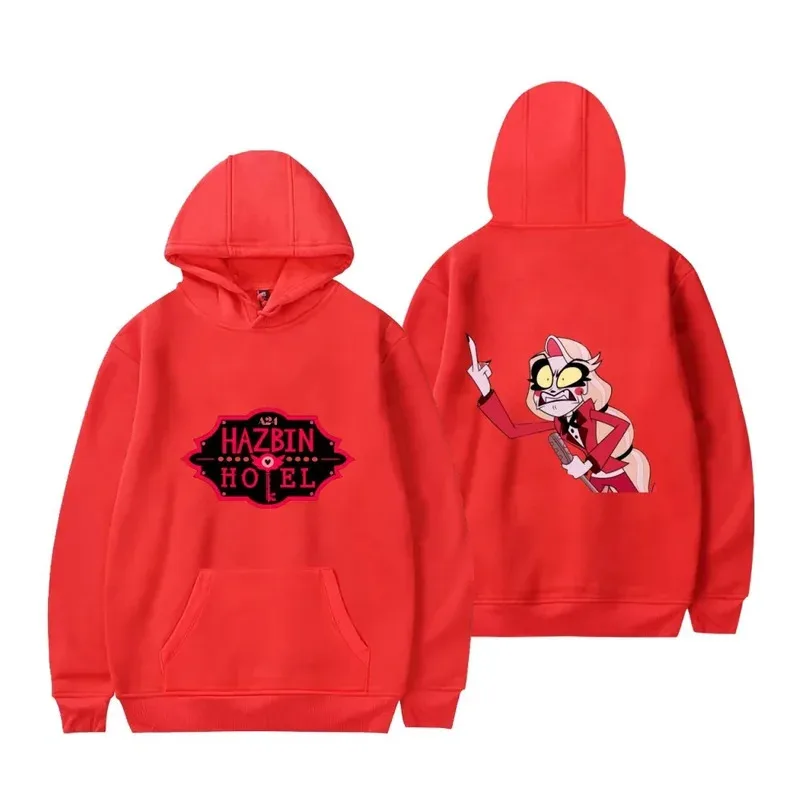 Anime dibujos animados Hazbin Hotel Charlie Morningstar Vaggie 3D estampado completo Sudadera con capucha pareja ropa de calle de moda Jersey Top