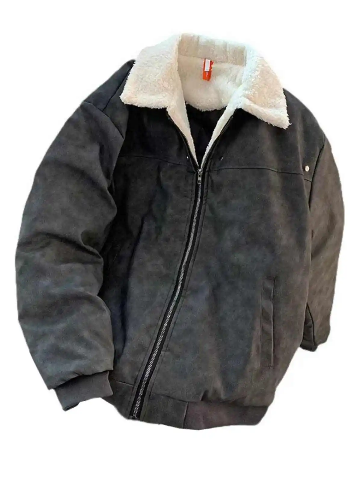 Vestes d'hiver en cuir de mouton marron pour femmes, Vintage années 2000, pardessus épais et chaud en daim d'agneau, manteaux courts de moto, vêtements