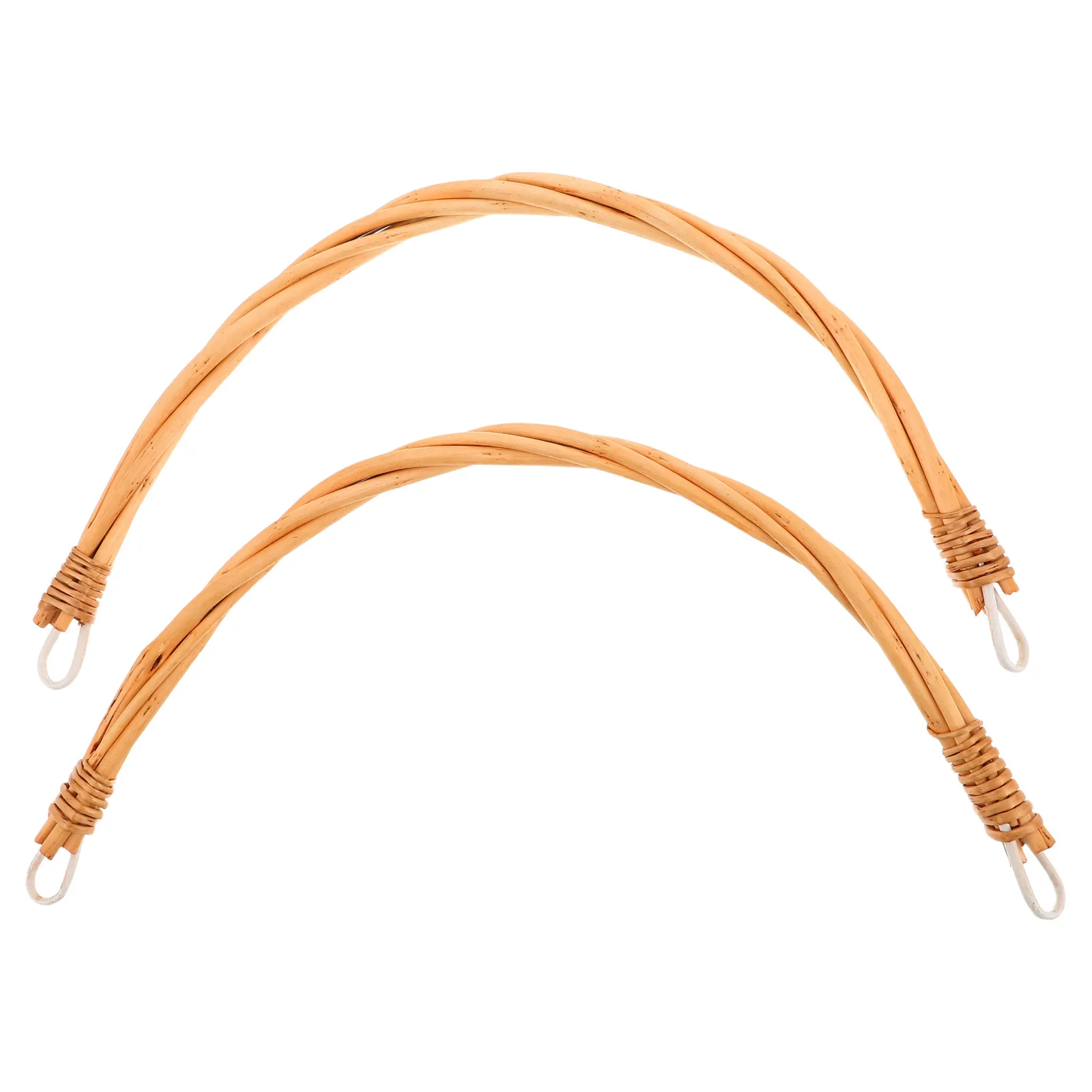 

2pcs Rattan Handles For Picnic Baskets Durable Comfortable Installation Universal Fit Woven Basket Accessory