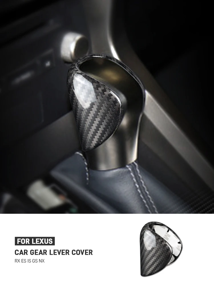 

Real Carbon Fiber Car Gear Shift Knob Cover Trim Sticker Accessories For Lexus ES IS GS NX RC RX Series GS450 ES350 IS350 RX350