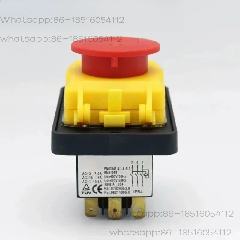 D18 7Pins 15A 400V Waterproof Electromagnetic Emergency Push Button Switch For Garden Machine Tools
