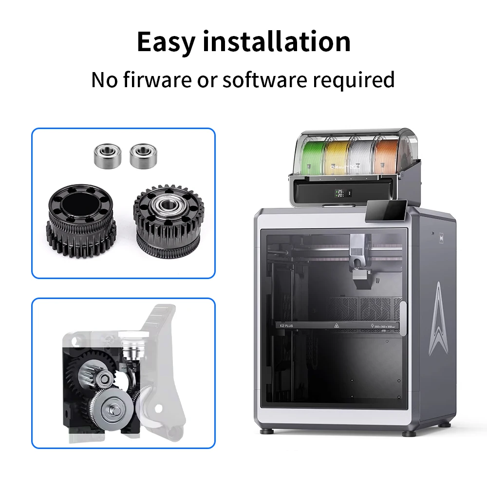 

Upgrade EXtruder Gear For Creality K2 Plus All Metal Filament Drive Gear For K2P Hi Nickel Plated DLC Coat High Hardness Wear