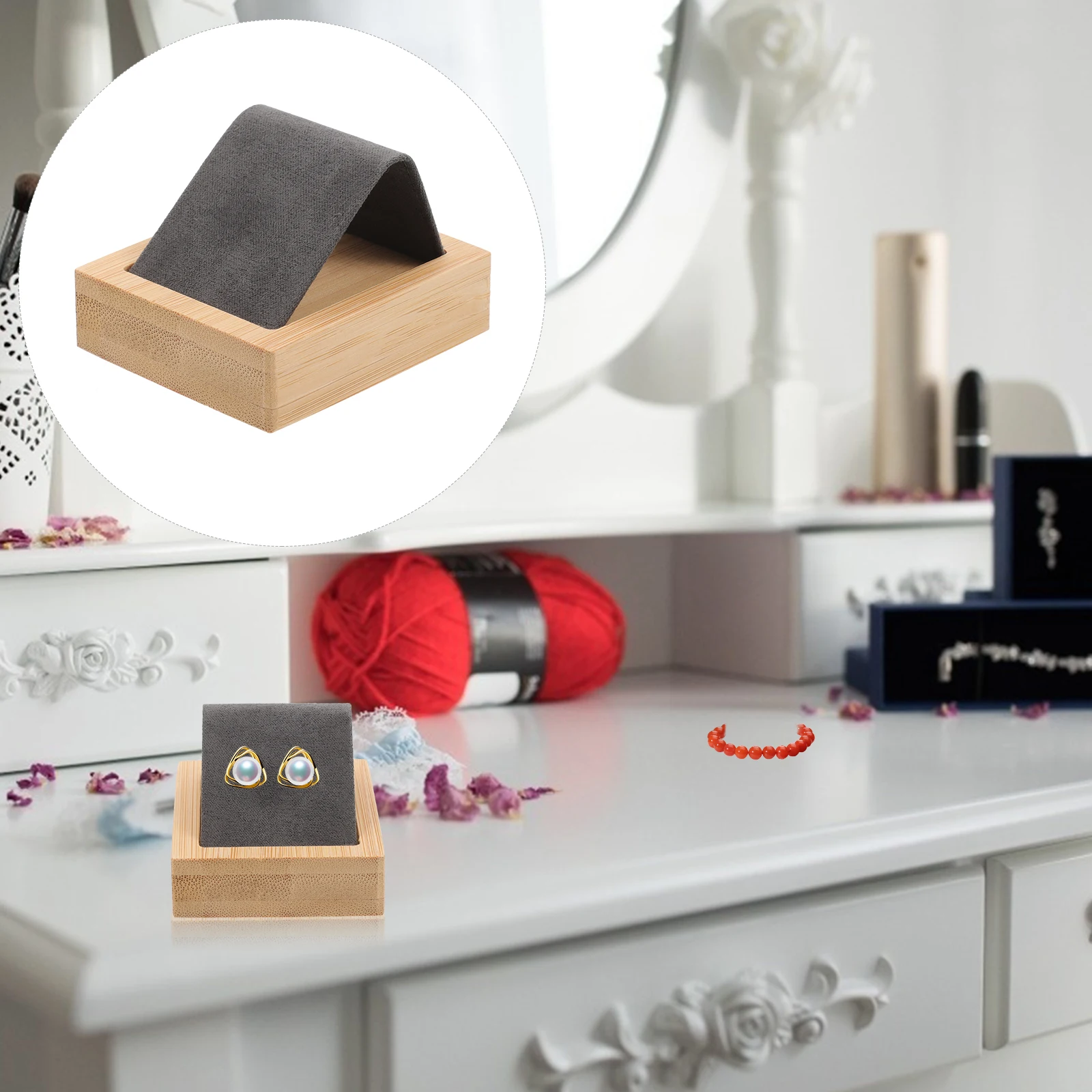 

Earrings Display Stand Grey Arch Shape Jewelry Holder Studs Rack for Selling Organizing Strong Material Practical Design
