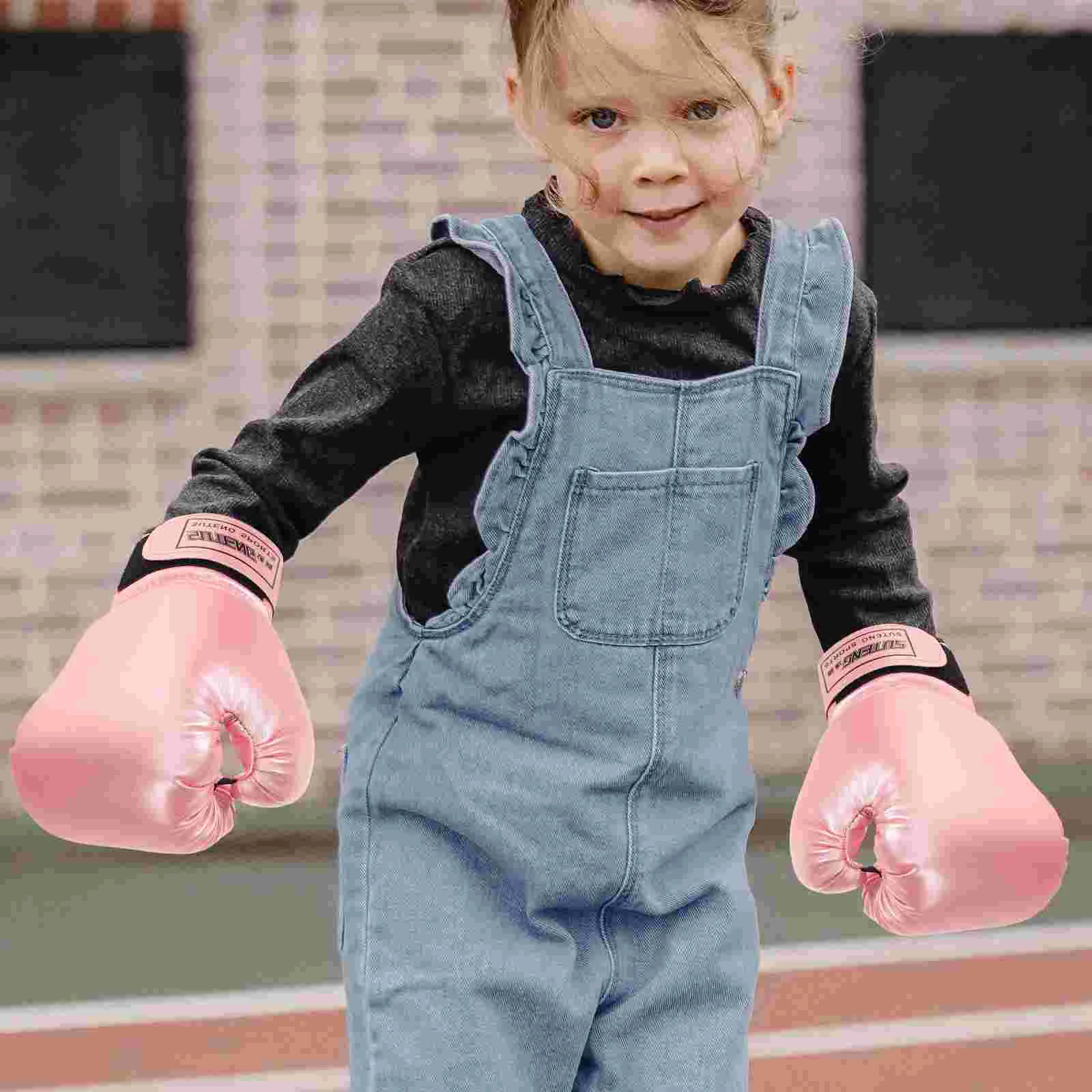 Sarung tangan kerja anak tinju Kickboxing anak Pearlescent melubangi portabel merah muda balita Thai bayi