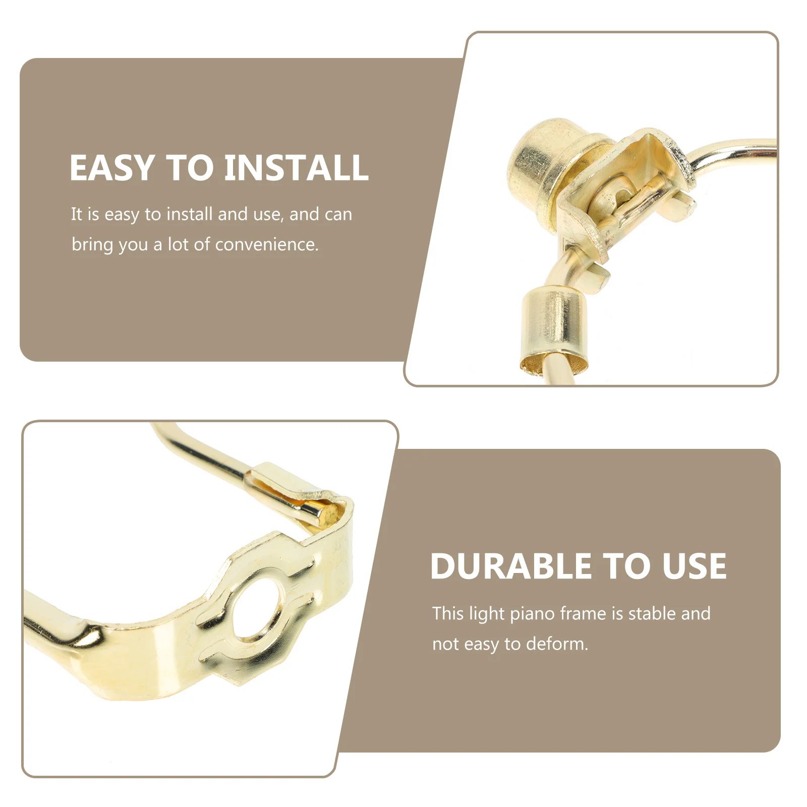 

2Sets Vintage Lampshade Horn Frame Strong Metal Lamp Shade Support for Floor Table Lamps Golden Non Fade Deform Resistant