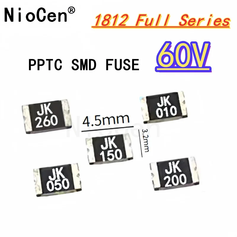 

（10pcs）1812 60V patch self-healing fuse PPTC SMD 0.1A 0.2A 0.5A 500mA 1A 1.5A 2A 60V