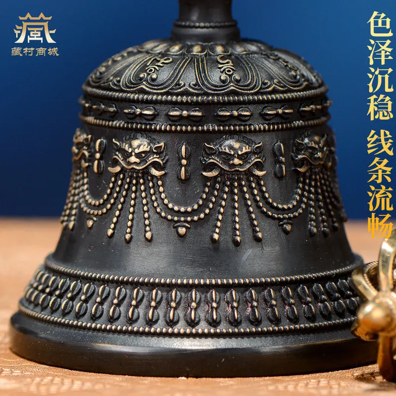 Nine-strand and five-strand Vajra bells, indoor and household handheld bells, eight auspicious symbols carved on the bells, desk