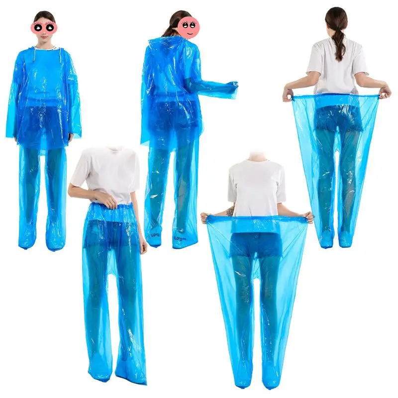 Disposable Rain Pants Rain Poncho for Outdoor Camping Festivals Hiking Dustproof Waterproof Protective Clothing