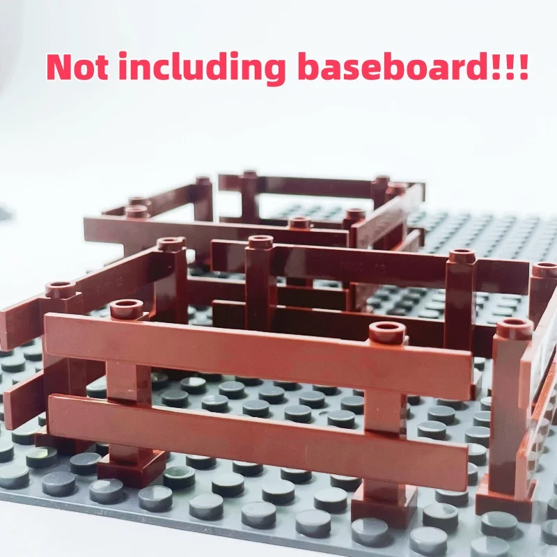 8 pièces de clôture de Ranch 8 pièces ensemble de blocs de construction Texture en bois marron pour bricolage scènes d'animaux jouets de construction de jardin de ferme