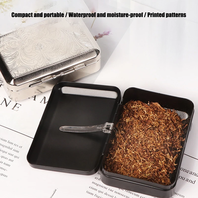 Classic Vintage Pattern Metal Cigarette Case Flip Top Portable Pocket Cigarette Box Daily Carry Smoking Holder for Men Gift