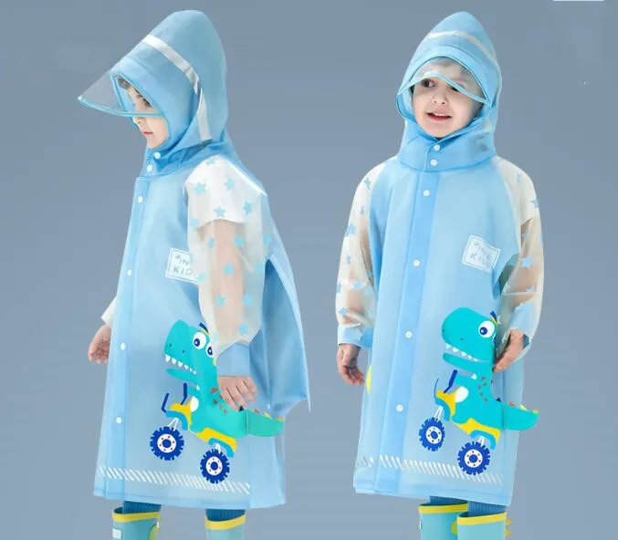 

Kids Rain coat Waterproof Rain Poncho Cartoon Unicorn Dinosaur Children School Student Rainsuit Boys Girls Travel RainWear