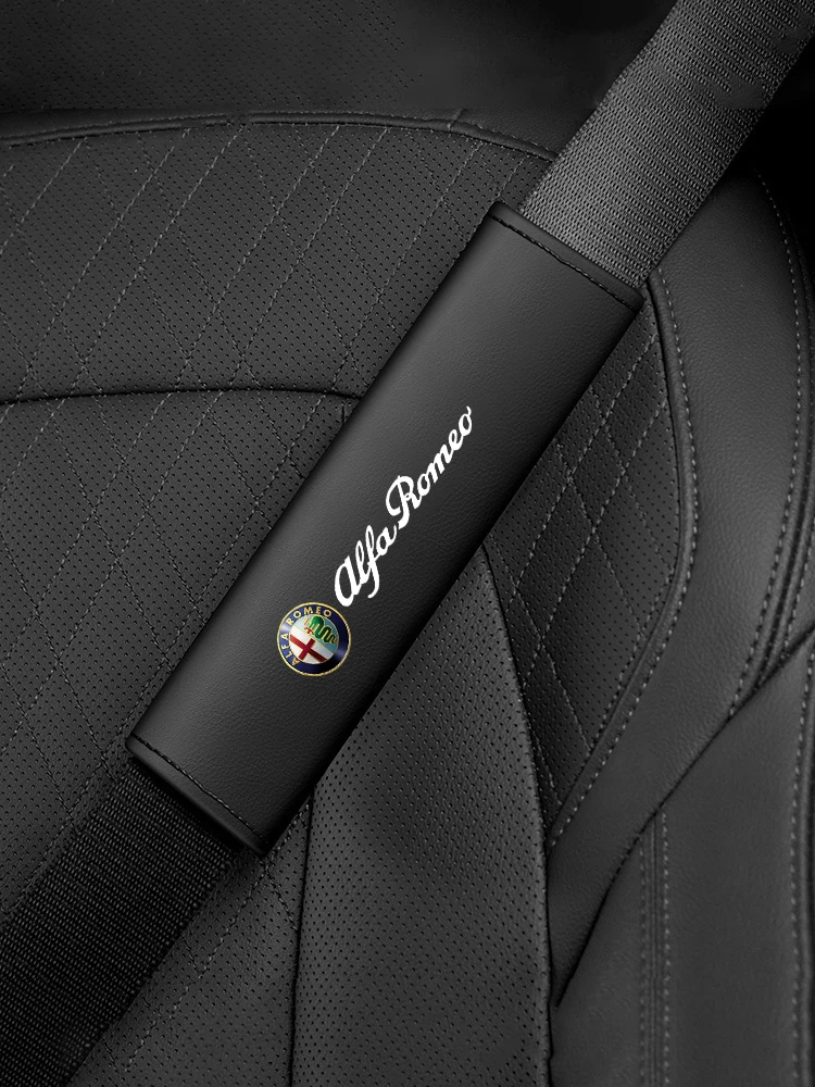 Fashion 2Pcs Car Seat Belt Cover Shoulder Pad Accessory For Alfa Romeo Giulia Stelvio Giulietta 156 159 147 Mito Tonale Brera Di