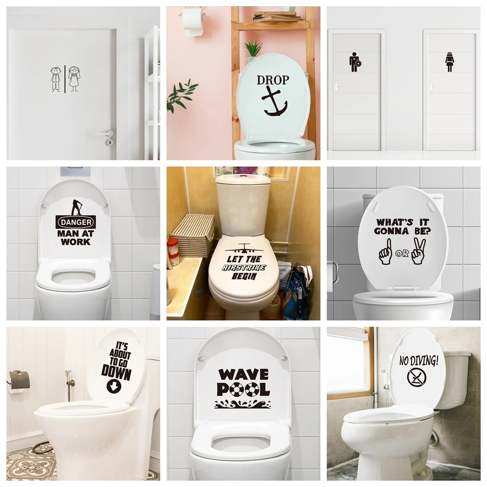 Creative toilet stickers vinyl self-adhesive WC decal waterproof wall stickers For deco toilet and Funny toilet door sticker