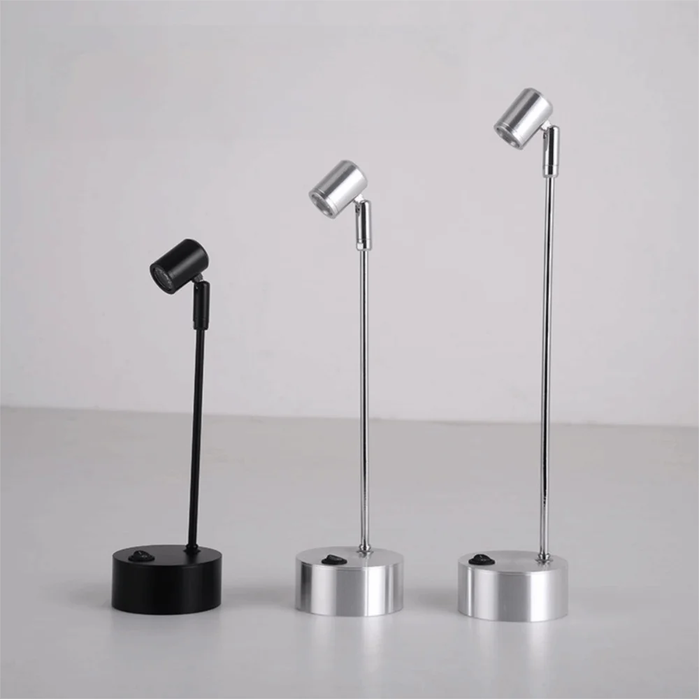 Portable 3W LED Spotlights Battery Powered Small Jewelry Counter Lights Angle Adjustable Display Cabinet Lights Counter Lighting