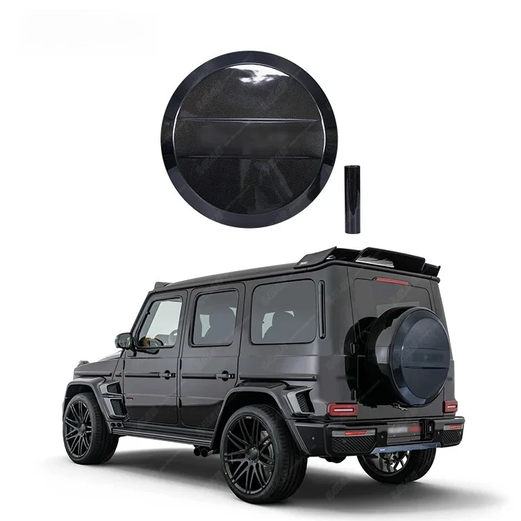 

MAISALUN Auto Accessories Carbon Fiber Material Spare Wheel Tire Cover B Style For BENZ G Class W463 W464