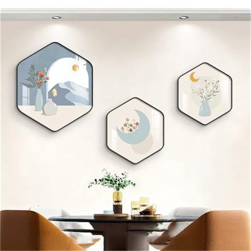 Nordic Small Fresh Style Home Hanging Painting Living Room Background Wall Decoration Mural Fashionable Combination Triptych