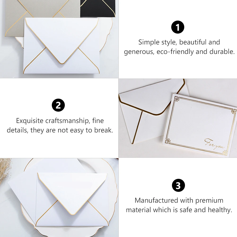 

50 Pcs Greeting Card Exquisite Message Envelopes Beautiful Paper Storage Note Gift