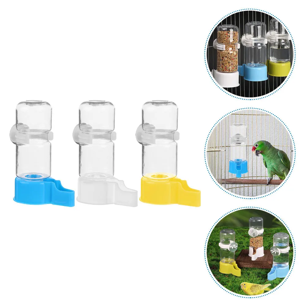 

3pcs Bird Water Dispenser Automatic Parrot Water Feeder Large Capacity Food Grade Safe Gravity Feed For Cage Birds Drinking