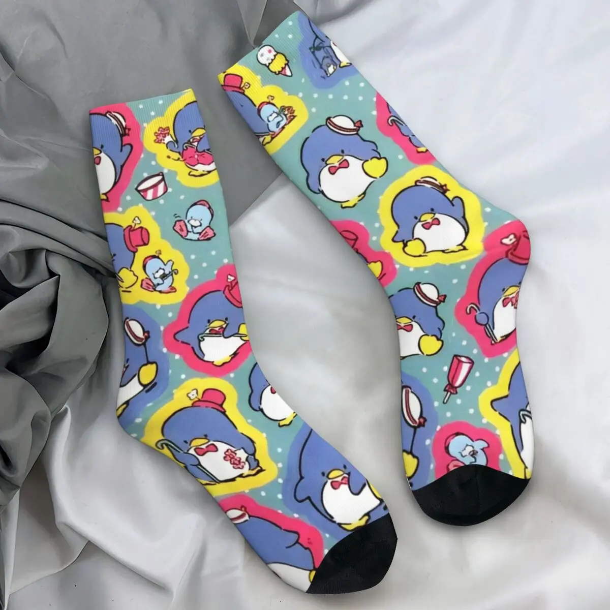 Sanrio Tuxedo Sam Penguin Stockings Women Men Socks Warm Soft Trendy Socks Winter Running Sports Non Slip Graphic Socks Gift