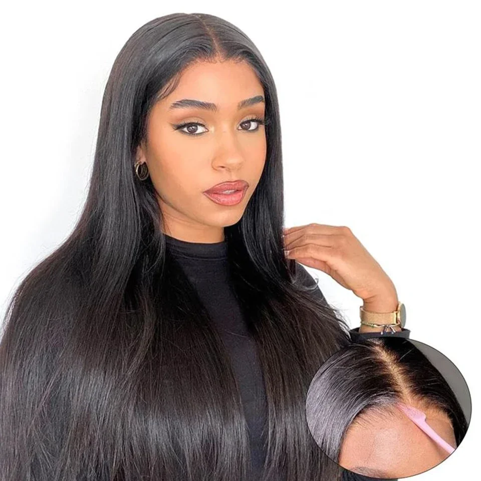 Bone Straight 13*5*2 T Lace Wigs For Black Women 180% Density Remy Straight Hair Transparent 100% Human Hair Lace Front Wigs