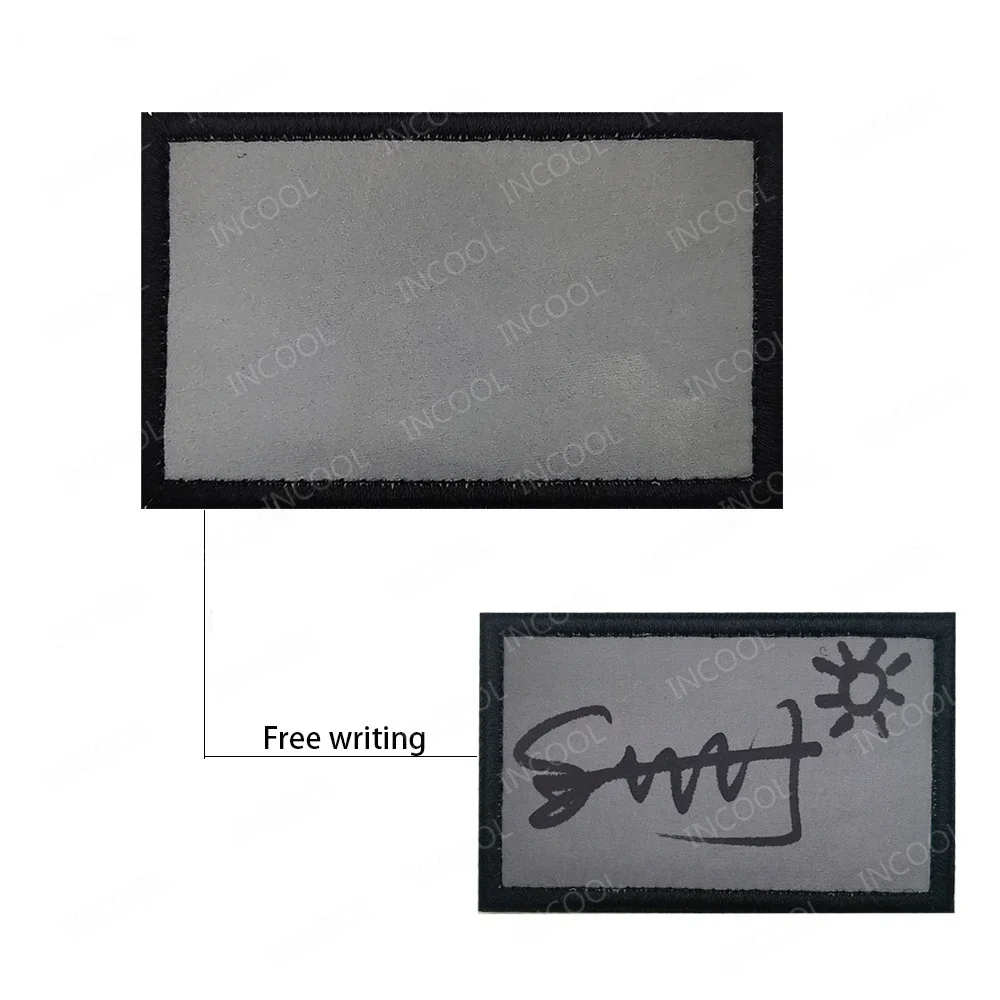 DIY Name Number Letter Free Writing Patch Blank Fabric Embroidered Patches PVC Rubber Appliqued For Clothing Backpack
