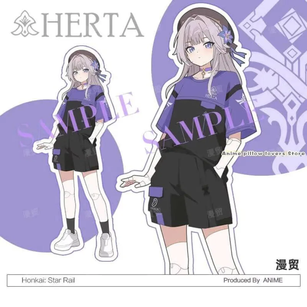 

Anime Honkai: Star Rail The Herta Theme Cosplay Casual Short Sleeve T-Shirt Tops Student Costume Summer Tee Shorts Suit