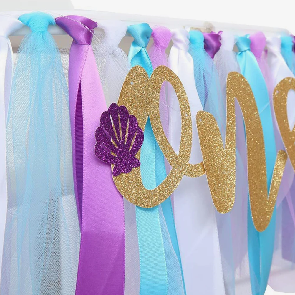 

1st Birthday Banner for High Chair Glitter Hanging Party Decoration Light Weight Indoor Outdoor Use Party Decorations Supplies