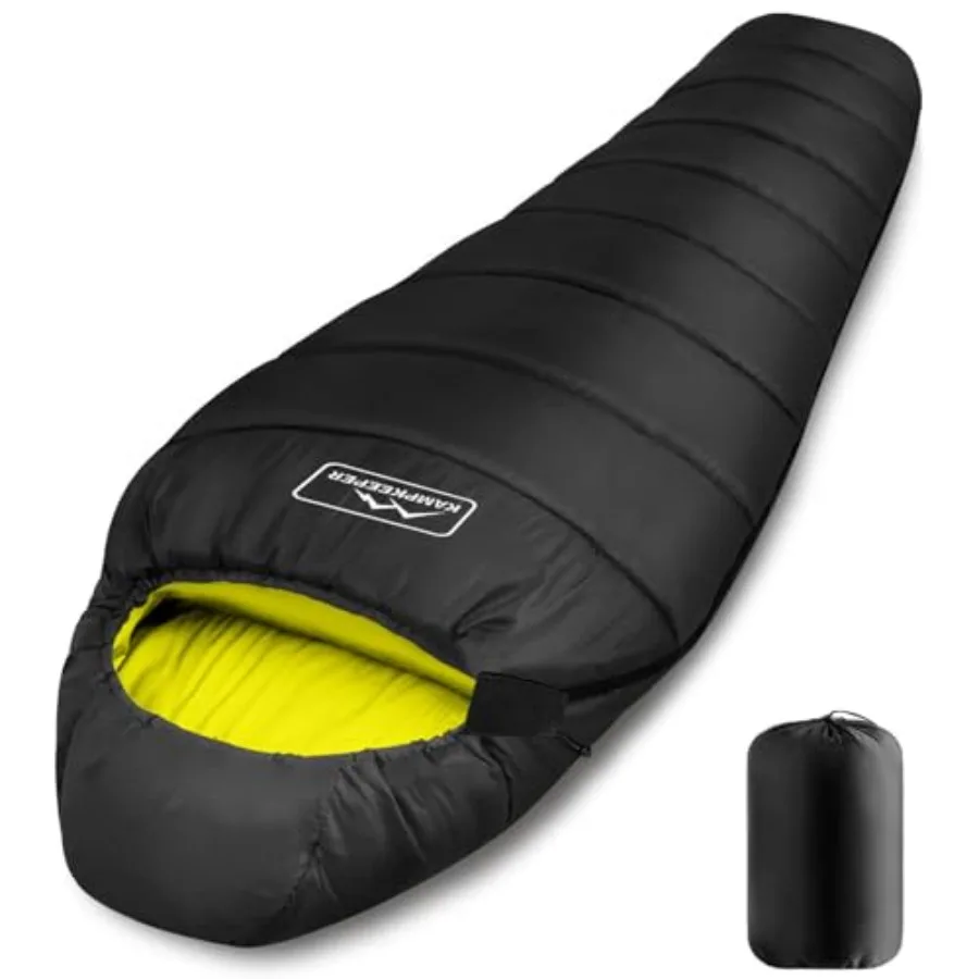 

Mummy Sleeping Bag Cold Weather Camping Sleeping Bag 32℉ 3-4 Seasons Adults Sleeping Bag Non-Snag Zipper with Adjustable Hood f