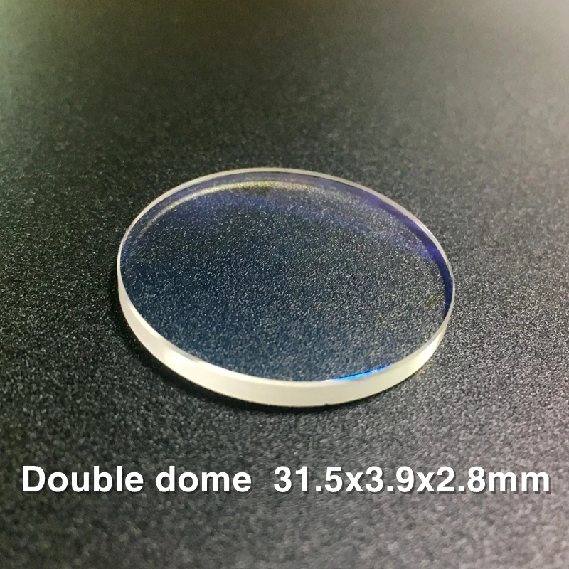 Blue AR Coating Double Dome Sapphire Crystal Watch Glass Parts Replacement With Large Chamfer Edge 31x4.6x3.7mm 31.5x3.9x2.8mm