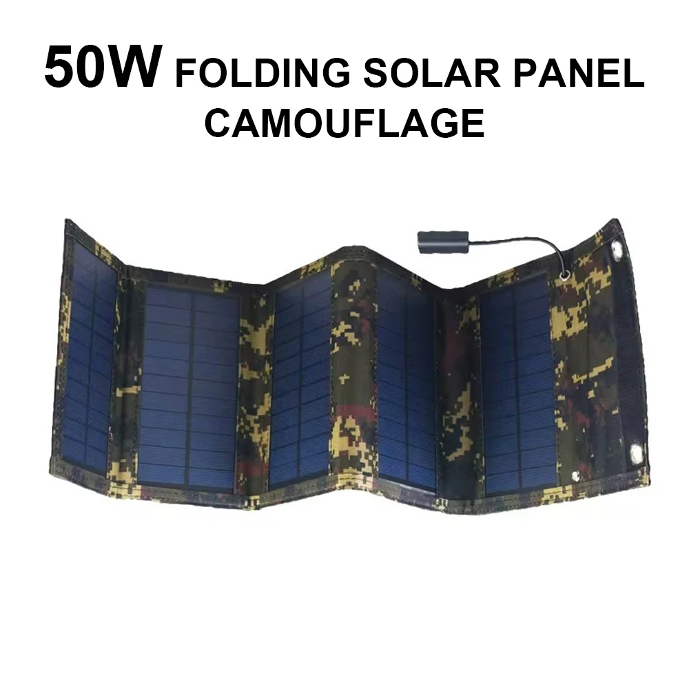 20W five-fold USB solar panel portable folding waterproof mobile power supply outdoor camping hiking mobile phone charger