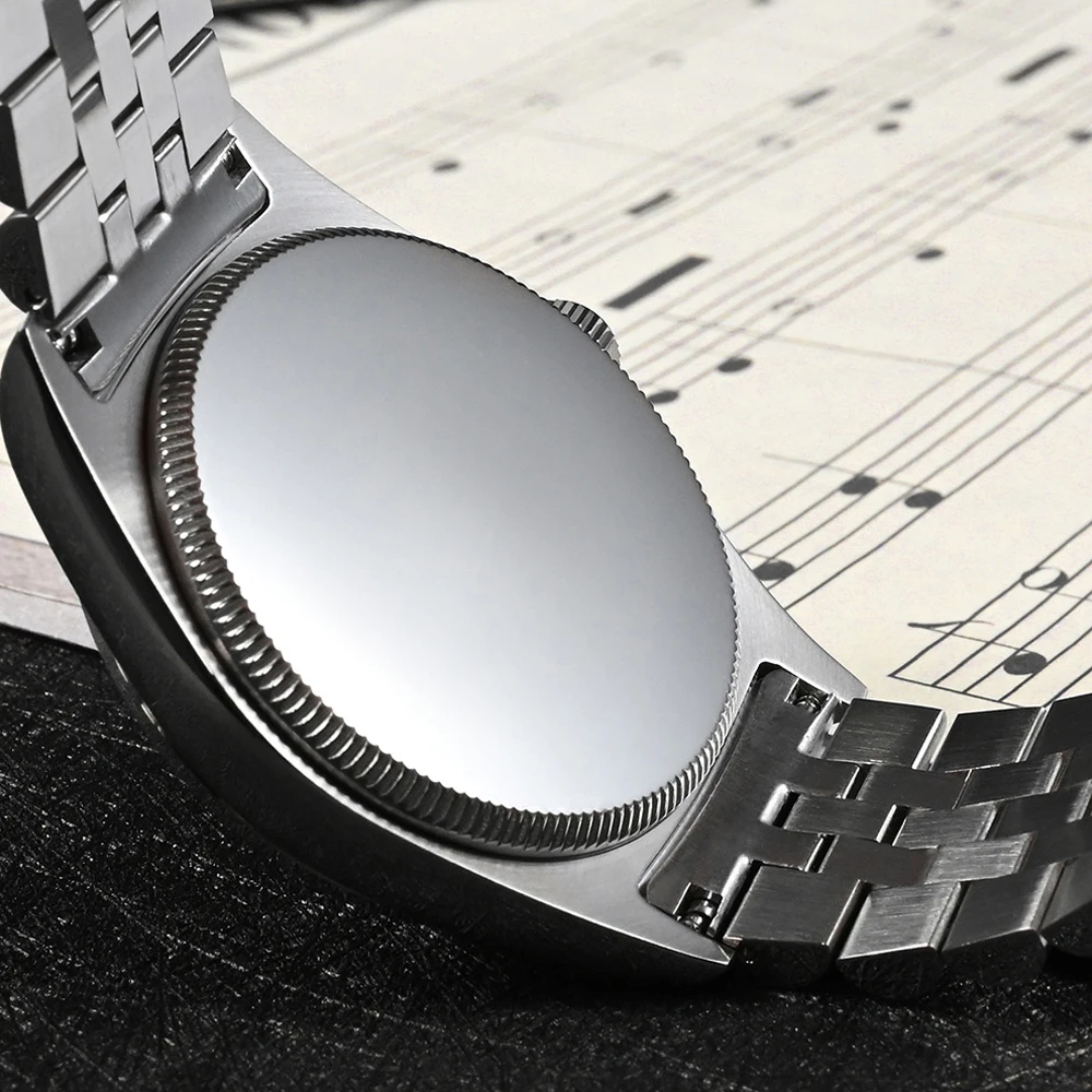 San Martin 39mm Men Dress Automatic Mechanical Watch Steel YN55 Roman Numeral Sunray Dial Business Watches Sapphire 10Bar SN0050