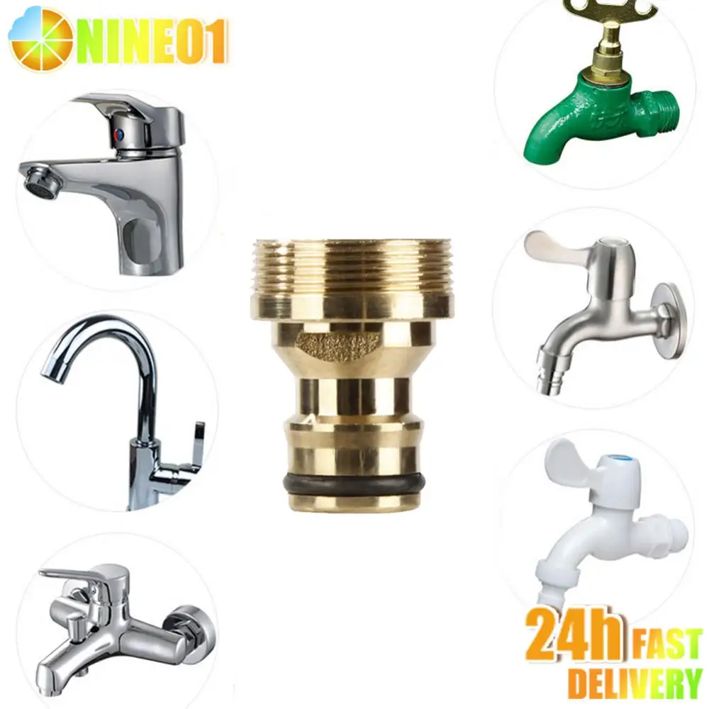 

Universal 23 Mm Home Male Quick Threaded Tap Connector Adaptor Car Garden Water Hose Pipe Spray Kitchen Bathroom Garden Tools