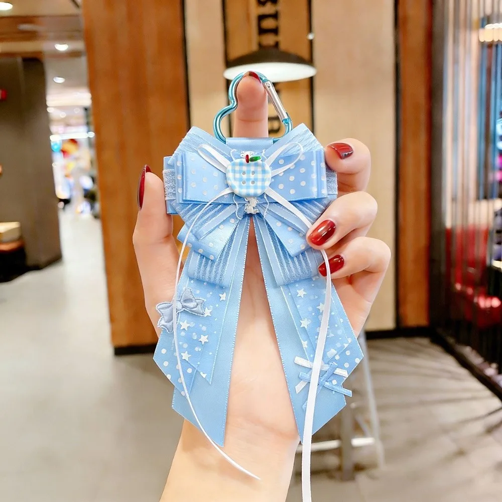 Fabric Bow Ornaments Bow Keychain Pendants Handmade Fabric Keychain Decorations Bowknot Style Multicolor Kawaii Bag Charms