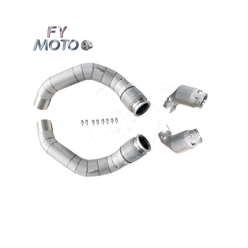20252025Stainless Steel M PERFORMANCE Catted Downpipe Fits for M5 F90 M8 F91/F92/F93 2017-2021 S63 Engine With Heat Shield
