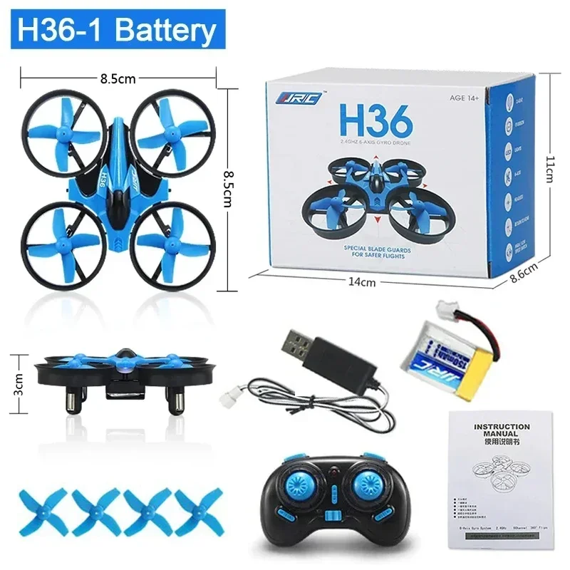 Mini importateur FPV H36 avec télécommande, hélicoptère de poche, avion RC, importateur quadrirotor, jouets sans sauna, 6 axes, cadeau de Noël, JJRC