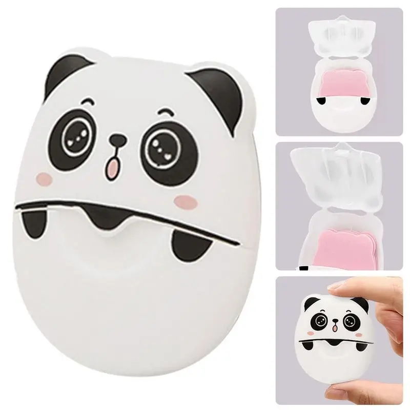 50pcs Panda Portable Soap Flakes Disposable Mini Soap Sheets for Traveling Camping Hiking Outdoor Sport Soap Paper Sheet New