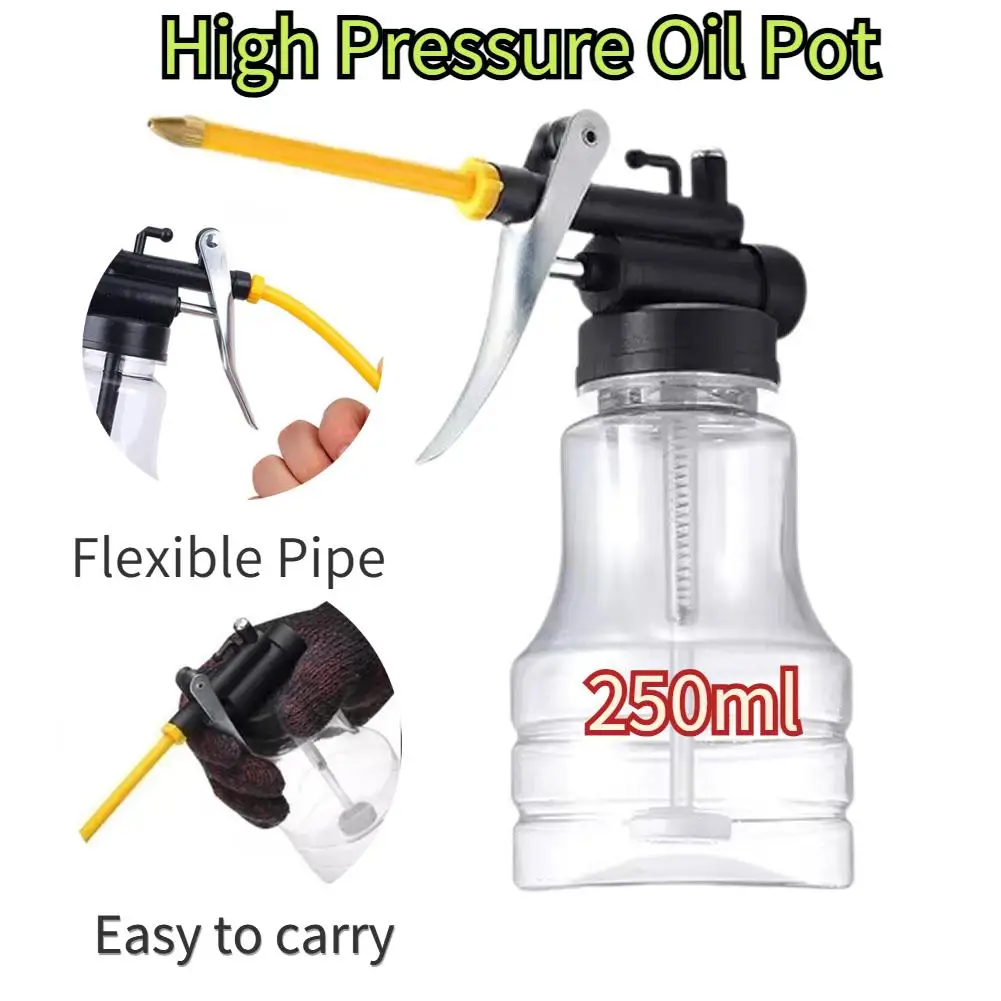  Oiler Grease Guns Can 250ml Plastic Pump High Pressure Pump Oiler Adjustable Oil Pot Bottle Extended Hose